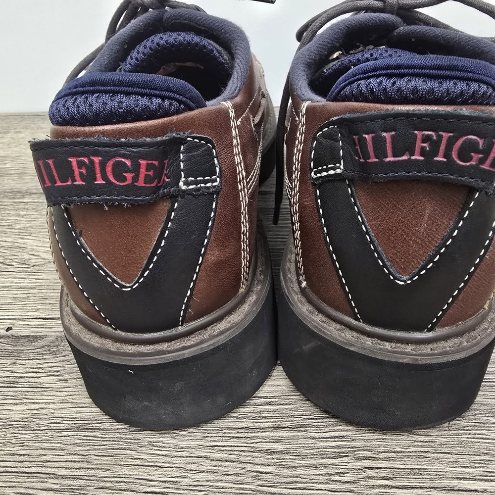 Tommy Hilfiger Brown Leather 90s Y2K‎ Chunky Shoes Mens Size 12 M - Picture 8 of 9